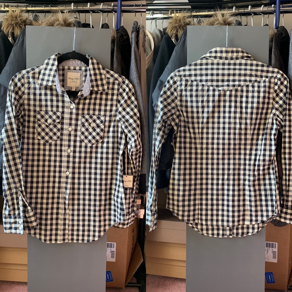 Black and White Checkered Top